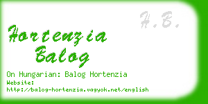hortenzia balog business card